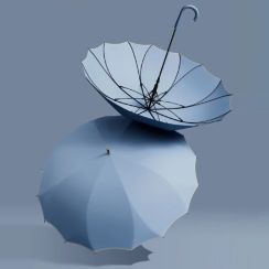 Wind Resistant Womens One Piece Hook Long Handled Semi Auto Open Large Umbrella