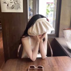Womens UV Protection Summer Wide Brim Face Shielding Shell Sun Hat