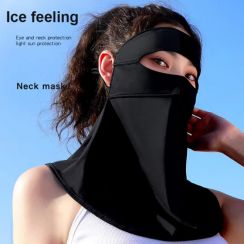 UV Protective Womens Summer Full Face Mask With Neck Scarf