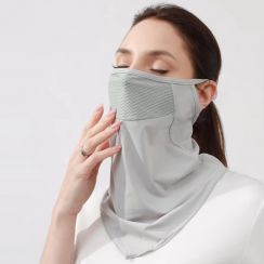 Summer Ear Oxygen Mask Womens Sunscreen Breathable Ice Silk Scarf